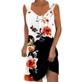 thumbnail image 1 of Penkiiy Robes d'Été pour Femmes 2024 Décontractées Imprimées Amples Couleur Unie Col Rond Tempérament Élégantes Robes Dos Nu 2TG Multicolore, 1 of 5