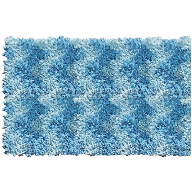 Tapis Chevron Shaggy Ragy Bleu