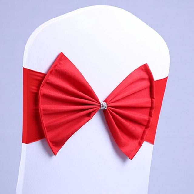 Chair Sashes 10Pack Elastic Slider Chair Bow Spandex Chair Cover Bands Party Chair Ribbons for Wedding Banquet Decorations