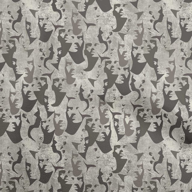 oneOone Tissu en Rayonne Gris Abstrait pour Robe Tissu Imprimé au Mètre 56 Pouces de Large