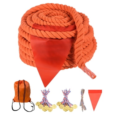 Unique Bargains 60Feet Tug of War Rope for Adults Teen Field Day Games Party Carnival Family Game, Orange