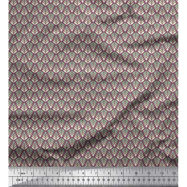 Soimoi Rayon Fabric Leaves Small Print Fabric by The Yard 56 Inch Wide
