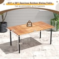 thumbnail image 3 of Gymax Rectangular Acacia Wood Dining Table w/ 1.9'' Umbrella Hole Patio Natural & Black, 3 of 10