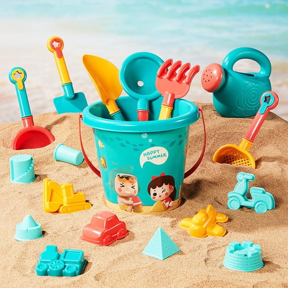 Beach Sand Toys, Sandbox Toys for Kids Family Sharing Set, Sand Castle Kit with Beach Buckets and Shovel Tools & Sand Molds, Travel Beach Toys for Toddlers Boys Girls Age 4-12