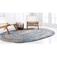 thumbnail image 4 of Unique Loom Tressé Chindi Collection Casual Moderne Bleu Ovale Tapis (3' 3 x 5' 0), 4 of 4