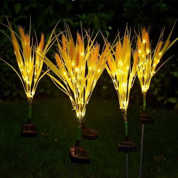 Lampe Solaire en Blé Éclairage Extérieur Lampe de Décoration 2 Pcs en Boîte Étanche Led Réaliste pour l'Action de Grâce Jardin Terrasse Ga