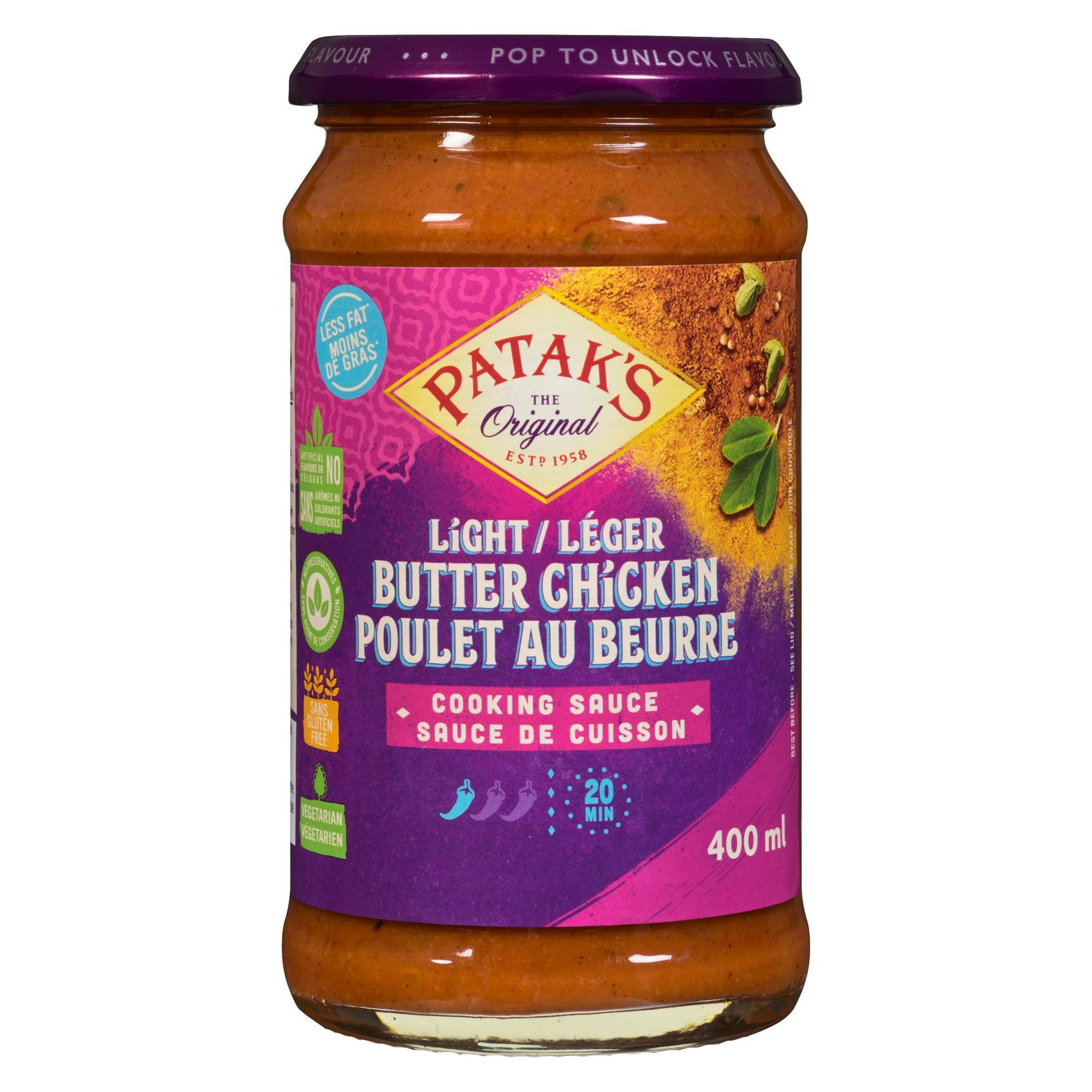 Patak's Sauce de Cuisson Légère pour Poulet au Beurre