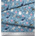 thumbnail image 3 of Soimoi Cotton Duck Fabric Heart,Footprint & Cat Animal Printed Fabric 1 Yard 56 Inch Wide, 3 of 3