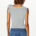 thumbnail image 4 of Timegard Womens Tank Tops Sleeveless Knot Strap Solid Color Comfy Slim Casual Cropped Tee Blouse Summer, 4 of 7
