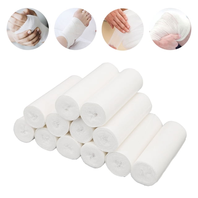 Gauze Roll, Gauze Bandage Multifunctional Cotton Comfortable 12PCS For Travel