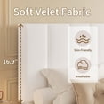 thumbnail image 4 of King Size Bed Frame, Velvet Upholstered Platform Bed with Adjustable Vertical Channel Tufted Headboard, No Box Spring Needed, Easy Assembly, White, 4 of 7