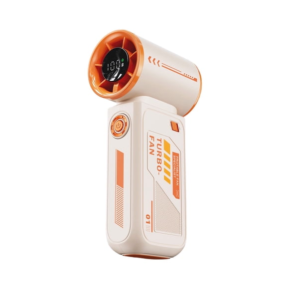 Apmemiss Clearance 2026 Fashion Mecha High-speed Turbine Small Wind Portable Digital Handheld Fan Charging Orange Green Three Colors Optional
