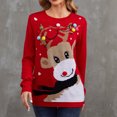thumbnail image 3 of Dvkptbk Chandails de Noël pour Femmes Chandails de Noël pour Femmes Tricotés Col Rond Tricot Manches Longues Chandail Décontracté à Enfiler Haut Vêtements en Liquidation, 3 of 5
