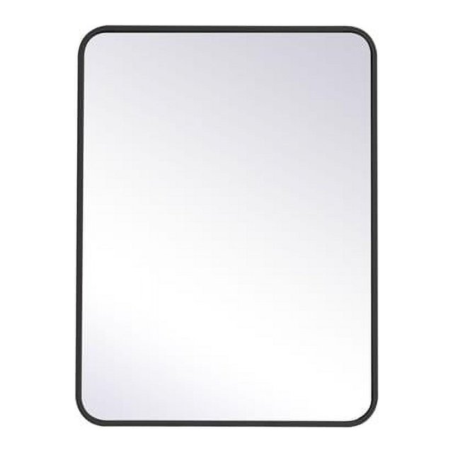 Elegant Decor MR802432BK 24 x 32 in. Soft Corner Metal Rectangular Mirror, Black