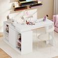 thumbnail image 4 of Gymax Bureau d'Ordinateur en L Réversible de 48 Pieds' avec 2 Portes, 4 Cubes de Rangement Ouverts pour Bureau, Blanc, 4 of 10