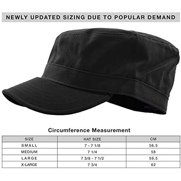 Army Cap Basic Everyday Military Style Hat-01) Daily Cadet Black