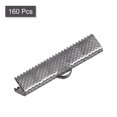 thumbnail image 3 of Unique Bargains 160Pack Ribbon Crimp Clamp Ends 30mm Cord End Clasp for DIY Craft Metallic Black, 3 of 7
