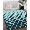 thumbnail image 3 of Ahgly Company Tapis d'Intérieur Lavable en Machine Carré Transitionnel Vert Sarcelle Moyen, 5 Pieds Carré, 3 of 7