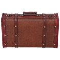 thumbnail image 3 of Antique Suitcase Portable Wooden Storage Chest Collection Ornaments Photography Props, 3 of 7