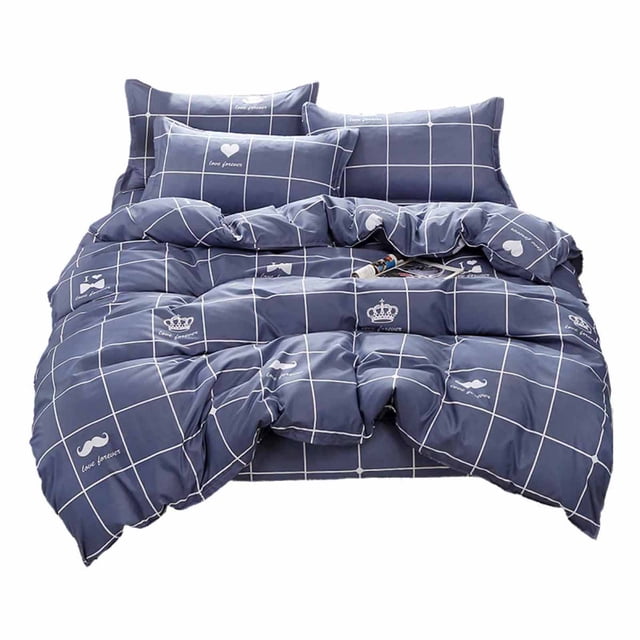 Four Piece Plain Printed Soft and Breathable Bedding Set for Bed 150X200