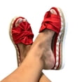 thumbnail image 2 of Mikilon Women Bowknot Beach Summer Slippers Platform Slope Heels Plus Size Shoes, 2 of 7