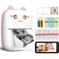thumbnail image 1 of Mini Printer Portable, Inkless Sticker Printer with 8 Rolls Paper, Bluetooth Wireless Mini thermal Printer Compatible with iOS + Android for Journal, Memo, Photo, Print Pod Gifts for Girls Kids, 1 of 7