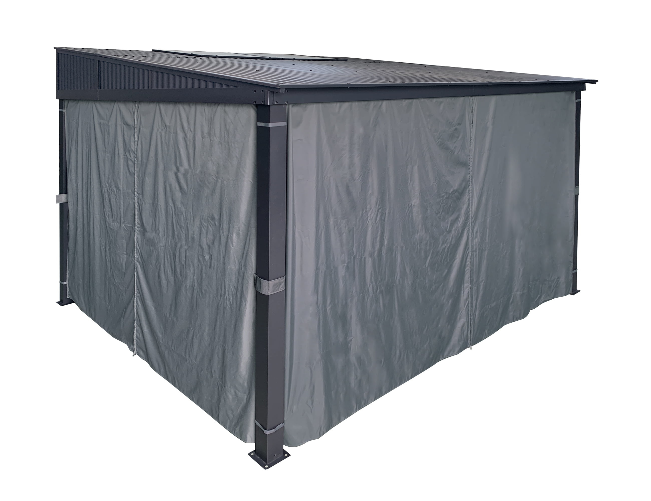 APEX GARDEN Ensemble de Rideaux d'Intimité à Trois Côtés (3 Côtés) de 10 Pi x 12 Pi pour Abri Solaire Mural (Gris)