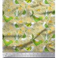 thumbnail image 1 of Soimoi Moss Georgette Fabric Floral & Bird Cartoon Decor Fabric Printed Yard 42 Inch Wide, 1 of 3