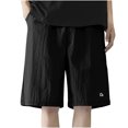 thumbnail image 1 of Diufon Men's Athletic Shorts Cotton Linen Drawstring Waisted Outdoor Sport Shorts Spring Summer Shorts with Pockets, 1 of 4