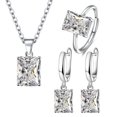 thumbnail image 2 of LYMAYTER Necklace Earrings 4Pcs/Set Finger Ring - Rectangle, Cubic Zirconia, Vintage, 2 of 7
