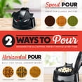 thumbnail image 2 of Gourmia Dual Pour Belgian Waffle Maker, Easy Pour Spout, 5 Shade Settings, Black, 2 of 10