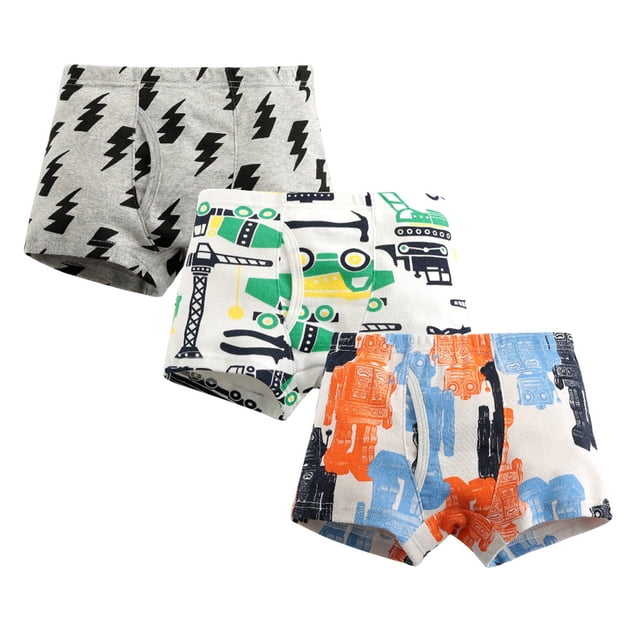 MIASHUI Boys Boxer Shorts Cotton Dinosaur Pattern Boxer Brief Underwear 3 Pack,Light Pink,3-4 Years