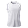 thumbnail image 1 of SROBPTY Haut d'Été pour Homme, Chandails Sans Manches pour Hommes, Débardeur Sport Sans Manches Uni à Enfiler à Col Rond pour Homme, Mode Décontractée Blanc, m, 1 of 4