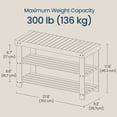 thumbnail image 4 of LEDREM 3-Tier Bamboo Shoe Rack Bench, Entryway Storage Organizer with 2 Shelves, Multi-Purpose Hallway Seat & Shelf, Holds 286lb, Easy Assembly, Ink Black, 4 of 6