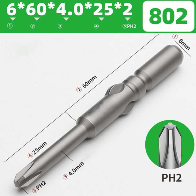 MYG 60-200mm PH0 PH1 PH2 802 Electric Cross Screwdriver Bit Magnetic ImpactDriver