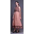 thumbnail image 3 of Bimba Robe Anarkali à Col Mandarin pour Femmes, Rose Saumon, à Blocs Imprimés, Kurta Ethnique Indienne, XX-Grand, 3 of 6