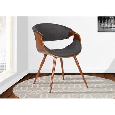 Armen Living Chaise de Salle à Manger Moderne en Tissu avec Papillons, Noyer et Charbon