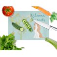 thumbnail image 2 of Carolines Treasures BB7620LCB Welcome Friends Gold Springer Spaniel Glass Cutting Board, Large, 2 of 2