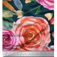 thumbnail image 1 of Soimoi Poly Georgette Fabric Leaves & Rose Flower Print Fabric by the Yard 52 Inch Wide, 1 of 3