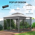 thumbnail image 4 of 11'x11' Pop Up Gazebo 2-Tier Soft Top Gazebo w/ Mesh Netting, Mixed Grey, 4 of 10
