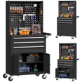 thumbnail image 1 of HOMCOM Tool Cabinet with Pegboard, Mobile Tool Chest with Lock, Black, 1 of 10