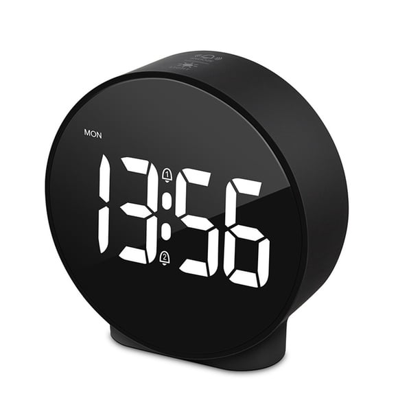 Digital Clock: Cordless Small Alarm Clock for Bedroom Travel - Large Numbers Dimmers for All Ages White Digits(Battery not included)