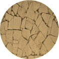 thumbnail image 1 of Ahgly Company Tapis d'Intérieur Ronds Transitionnels Jaunes Lavables à la Machine, 5 Pieds Rond, 1 of 7