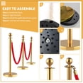 thumbnail image 4 of Crowd Control Stanchion Barrier Set Available in 8 Pack or 12 Pack, Gold Finish Posts with 5 Foot Red Velvet Ropes, Red Carpet Stanchions for Wedding, Party, Banquet and Trade Show Exhibition, 4 of 6