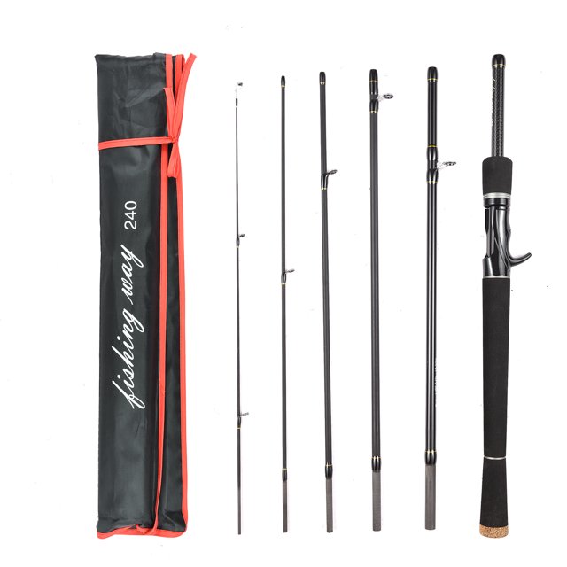 6 Piece Fishing Pole Ultralight Spinning/Casting Rod Travel Fishing Rod with Storage Bag