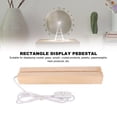 thumbnail image 3 of Crystal Wooden Lighted Base Stand, With Warm Light LED Bulbs, USB Interface, Rectangle Display Pedestal, Solid Wood Material for Crystal, Glass, Acrylic, Jewelry, Paperweights,, 3 of 7