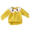 thumbnail image 2 of Cowsor Girls Soft Ribbed Peter Pan Collar Bow T-Shirt Sweet and Ribbed Knit Casua Cute Tops, 2 of 7