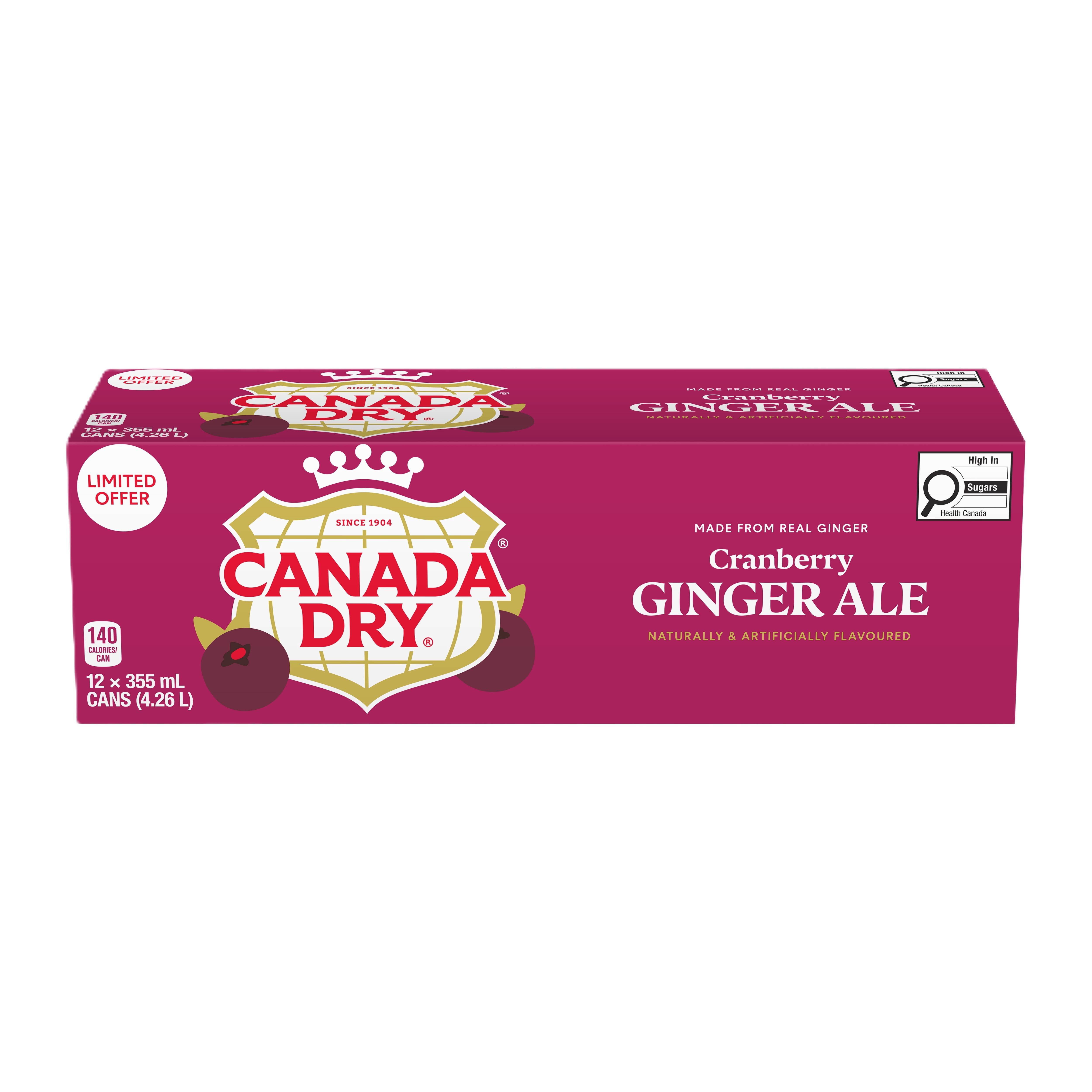 Canada Dry Ginger Ale à la Canneberge 12X355ML