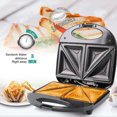 thumbnail image 3 of JUNWELL Electric Non-Stick Belgian Waffle Maker Iron  Breakfast  Sandwiches  Snacks  Burgers and more  2-Slice  Black, 3 of 5