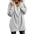 thumbnail image 1 of Womens Cardigan Sweaters Womens Solid Oversized Zip Down Hooded Coat Cardigans Outwear With Pocket on Clearance, 1 of 7